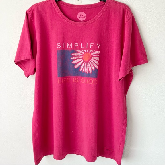 Life Is Good Tops - 3/$20 Life is Good Hot Pink Short Sleeve Graphic T-Shirt